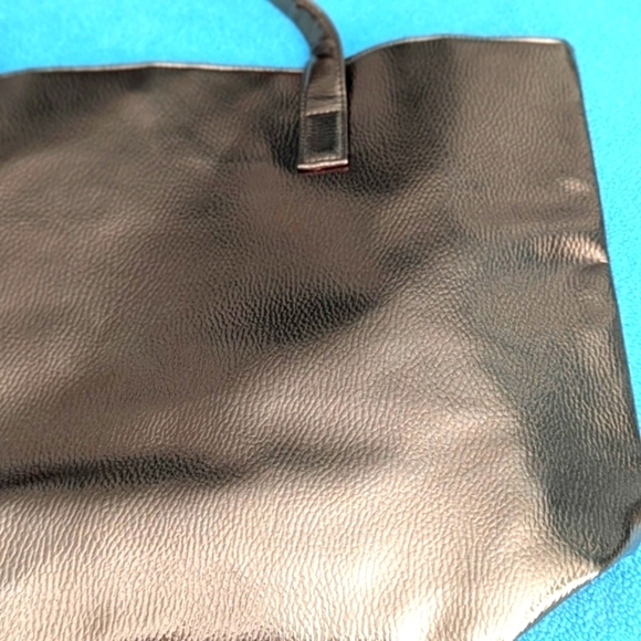 NWOT Bronze Metallic Faux Leather -Snap Shut Tote Bag w/ Bright Floral Lining - Picture 5 of 14